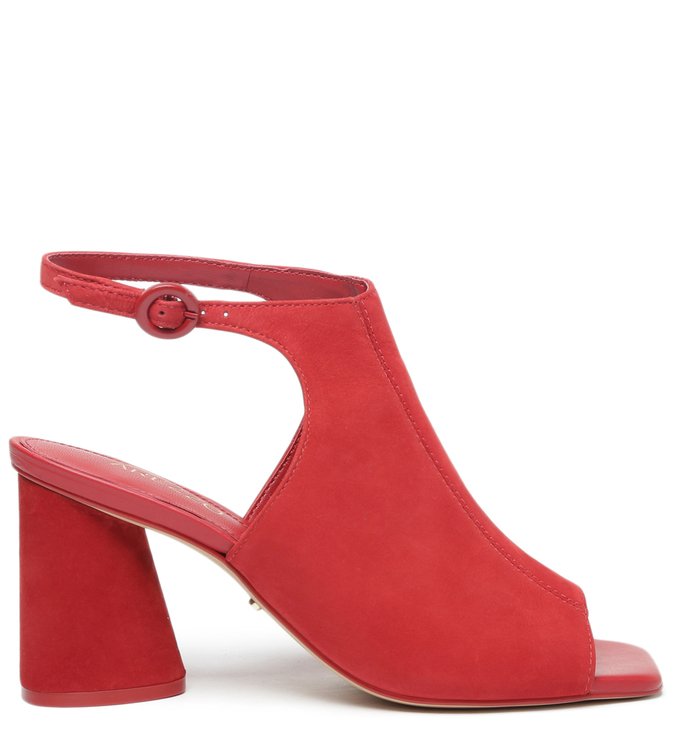 Sandal Boot Vermelha Nobuck Bloco Chiara