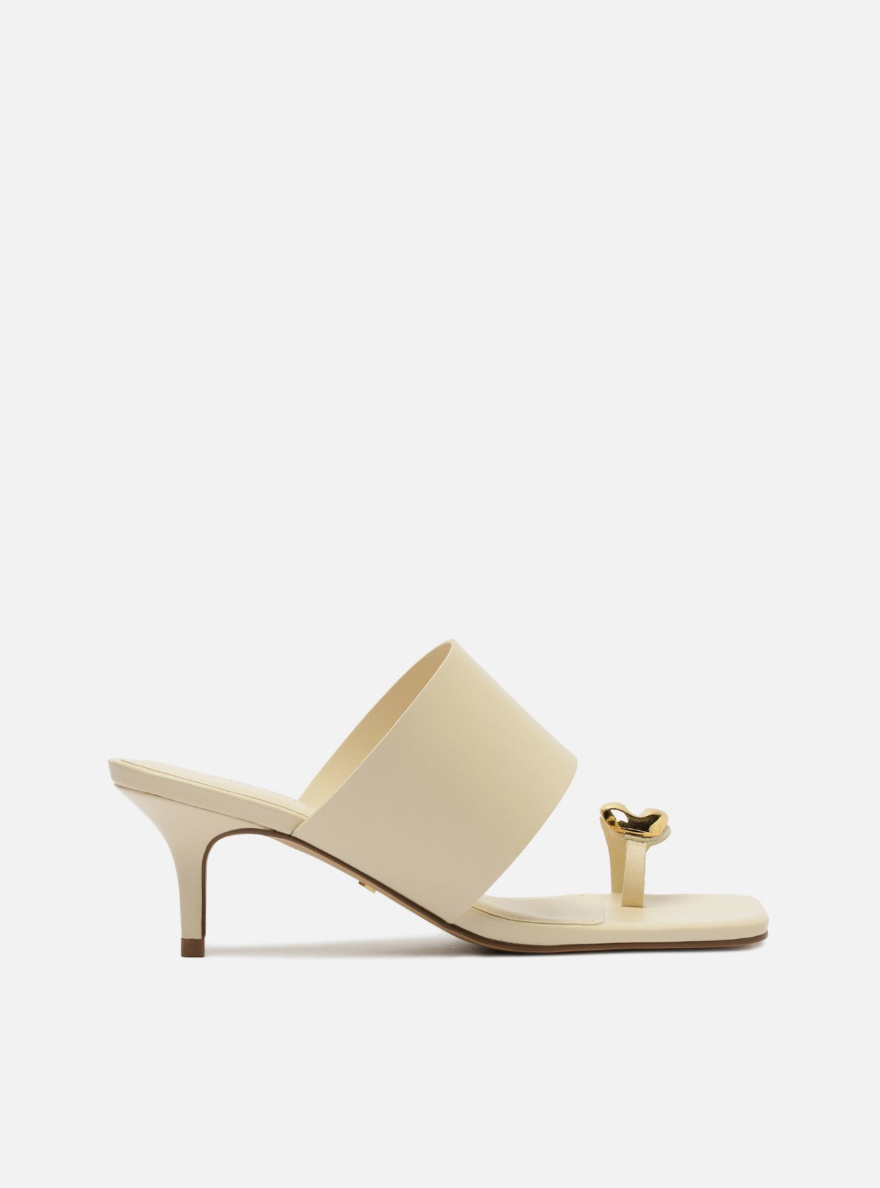 Sandália Off-White Couro Salto Fino Metal Bold — foto 1