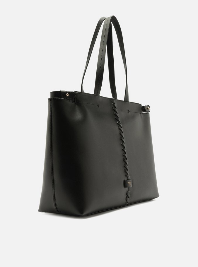 Bolsa Shopping Preta Giorno Grande Trançado