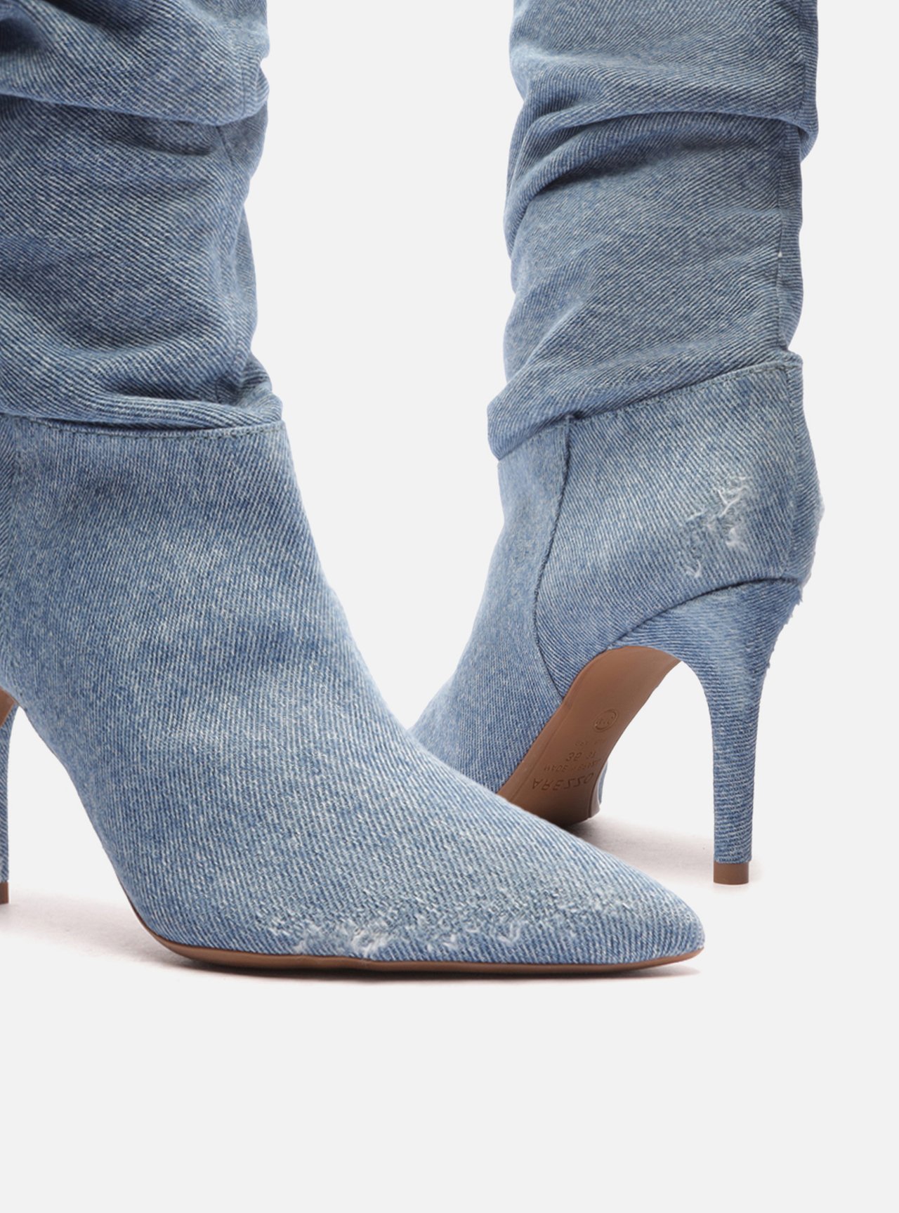 Bota jeans feminina cano longo clearance