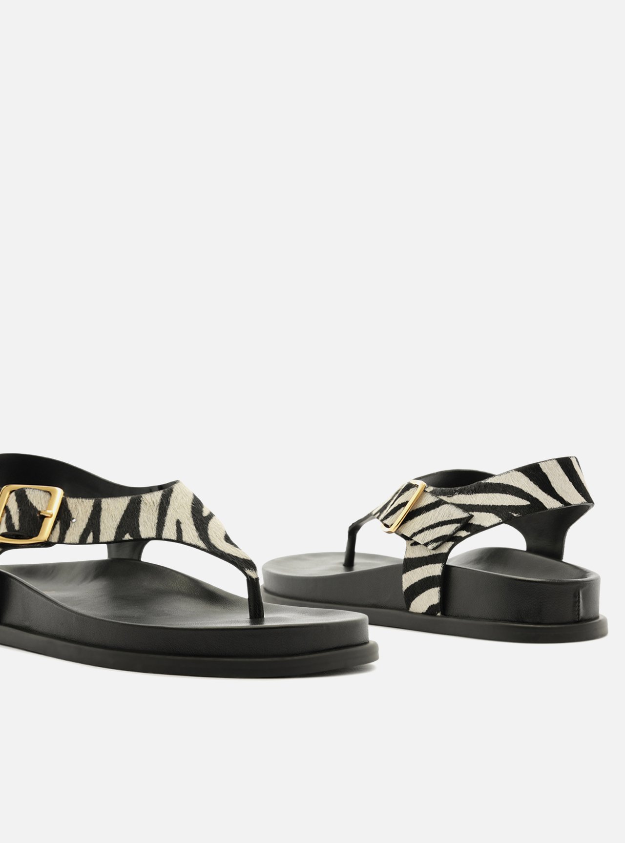 Sandália Papete Animal Print Fivela Dourada — foto 4