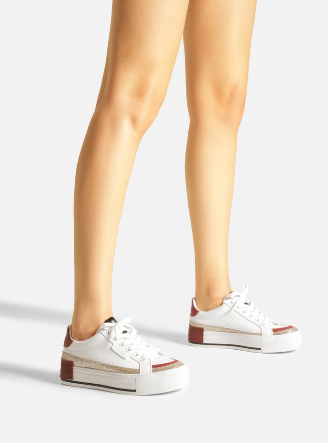 Tênis Branco Flatform Amarração Platino
