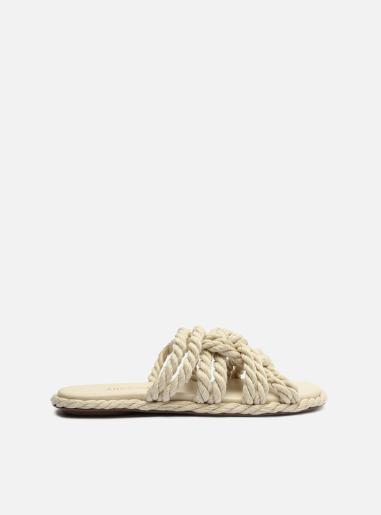 Rasteira Off-White Cordão Trançado
