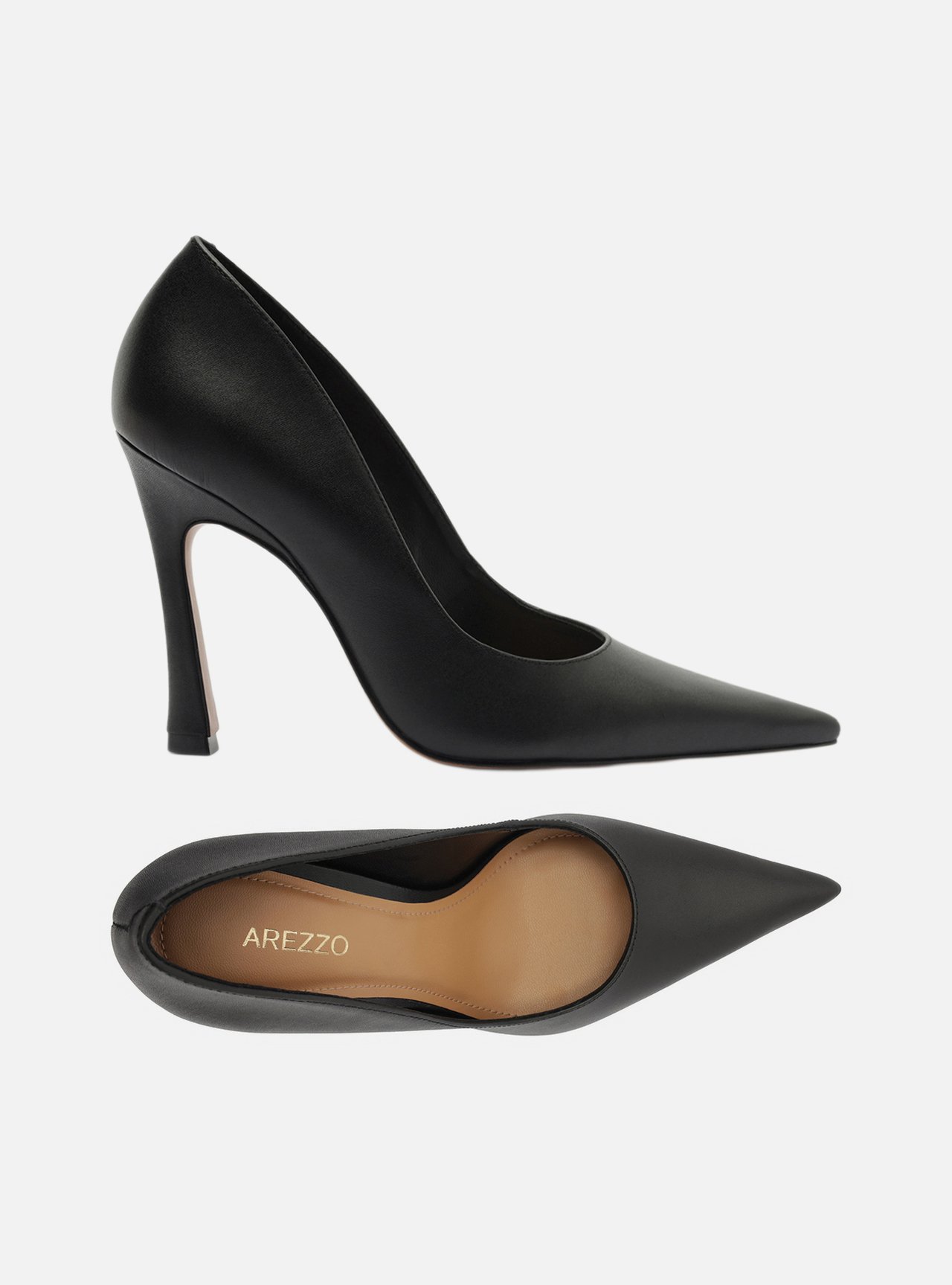 Scarpin Preto Couro Salto Fino — foto 5