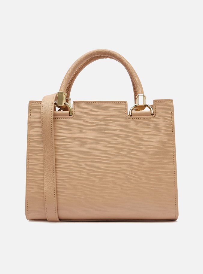 Bolsa Tote Nude Couro Abraccio Média