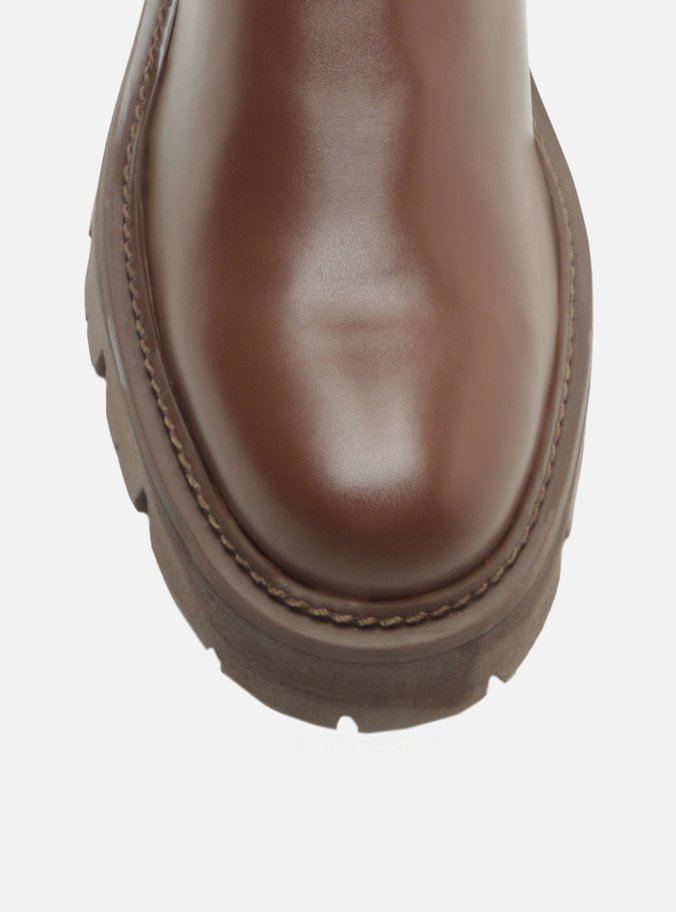Bota Over The Knee Marrom Couro