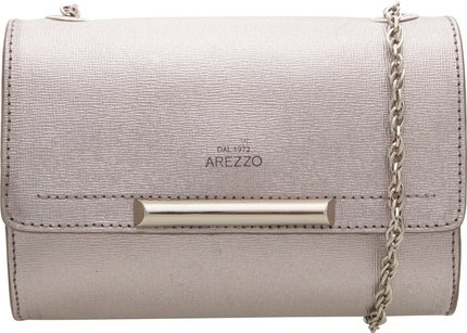 Bolsa Clutch Auguri Couro Old Silver