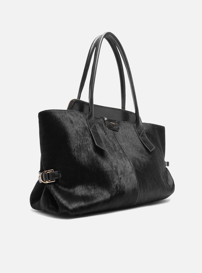 Bolsa Shopping Preta Pelo Couro Grande