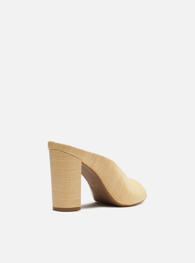 Mule Bege Natural Salto Bloco