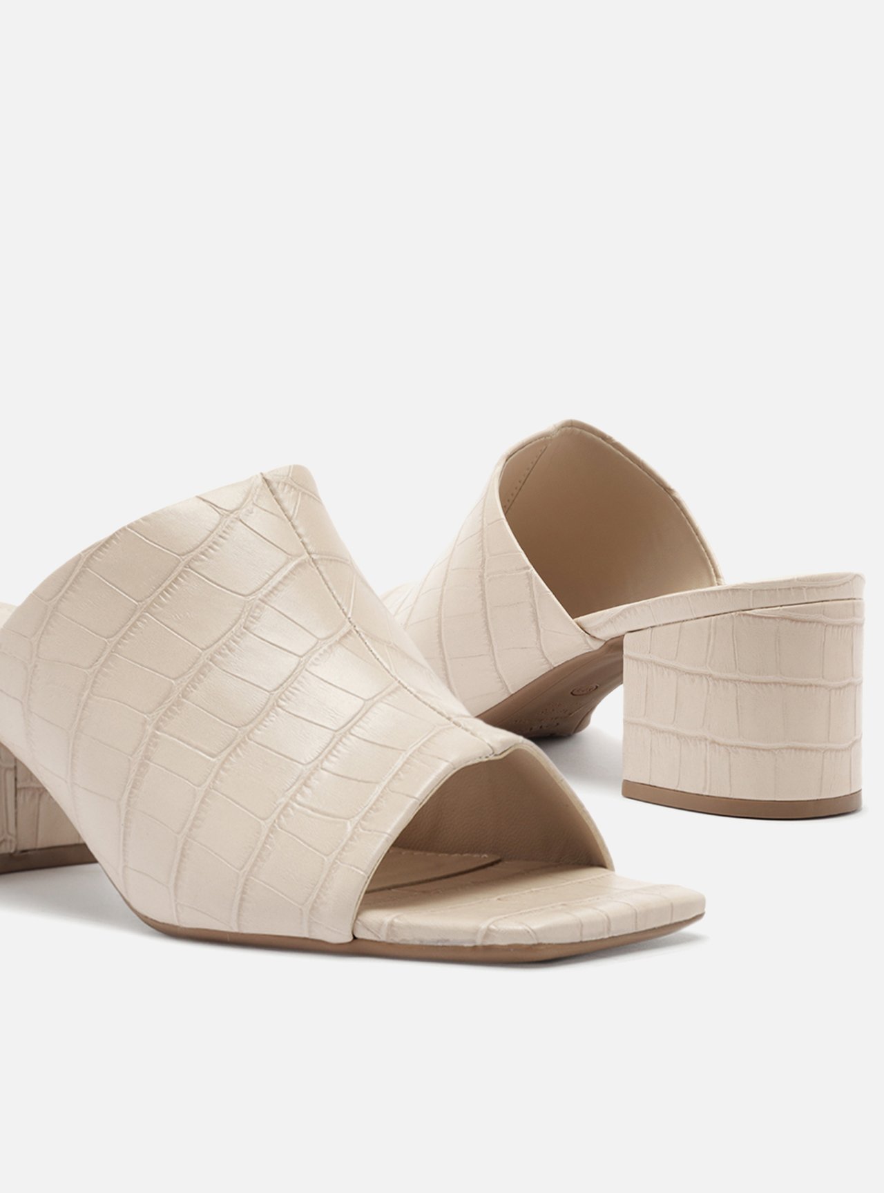 Mule Off-White Croco Salto Bloco — foto 4