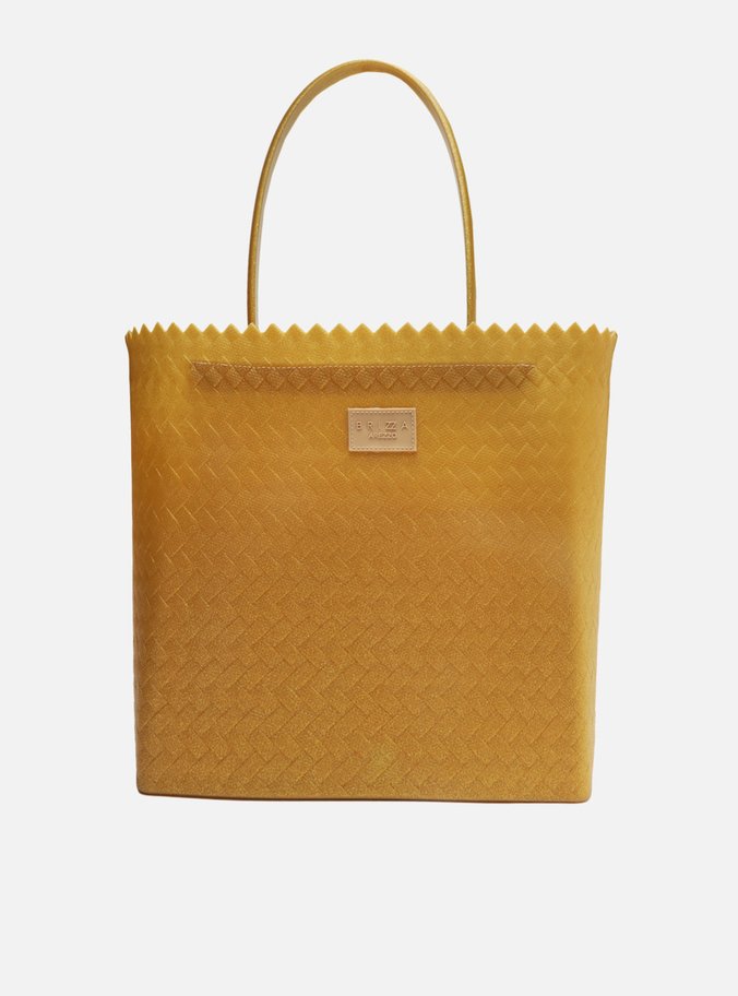 Bolsa Shopping Dourada Glitter Tina Média Brizza