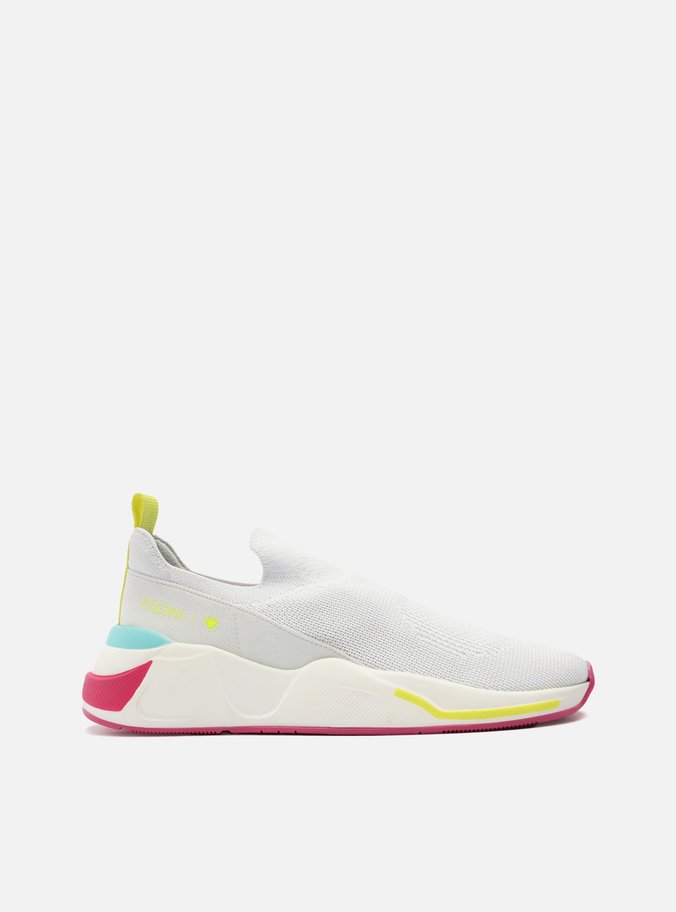 Tênis Slip On Branco Knit ZZ Mov Fiever