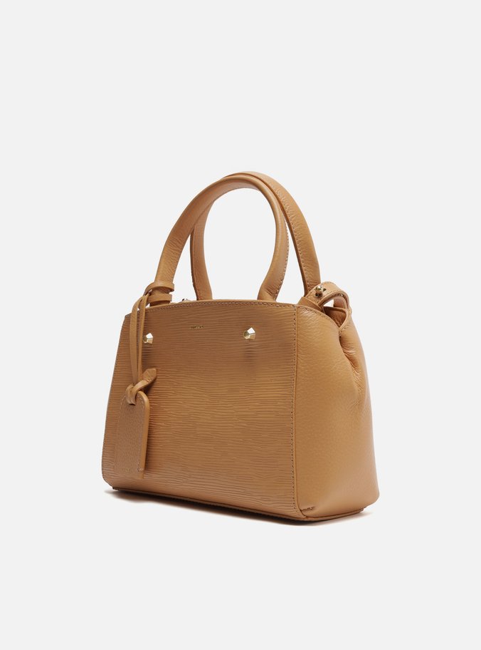 Bolsa Tote Nude Couro Wave Bella Pequena