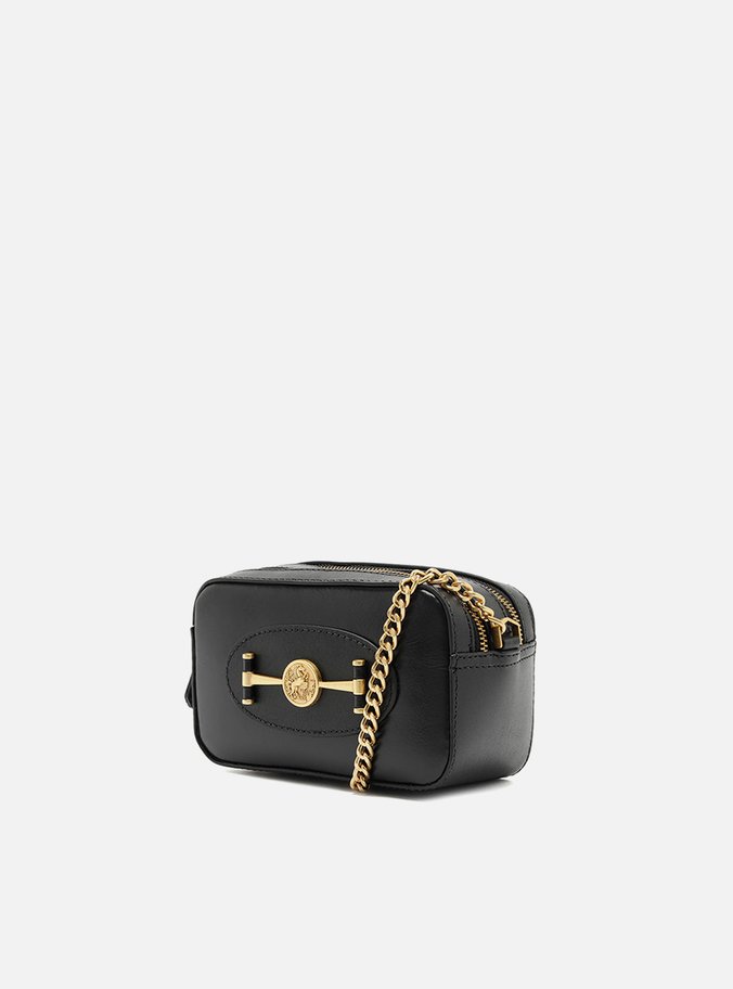 Bolsa Tiracolo Preta Couro  Pequena