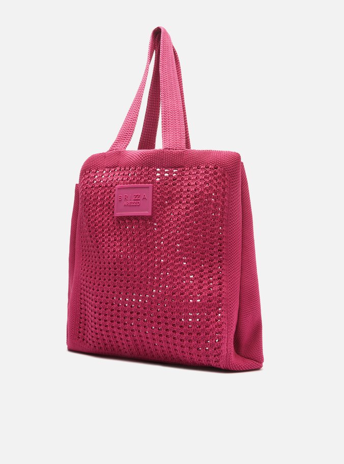 Bolsa Shopping Rosa Crochê Mônaco Grande