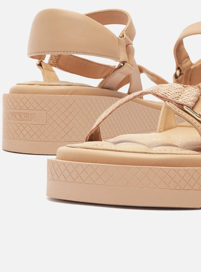 Sandália Papete Nude Flatform Gorgurão