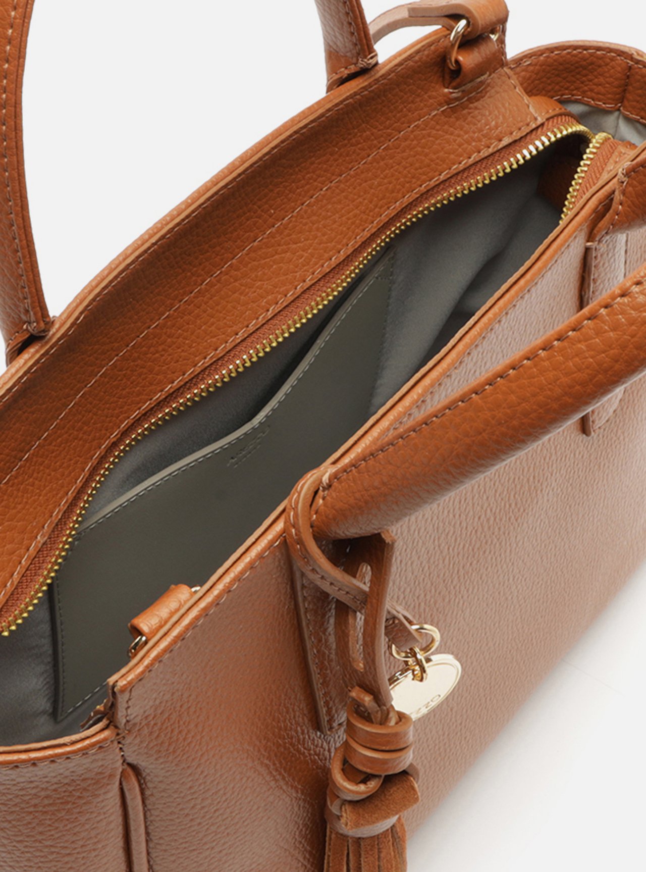 Bolsa Tote Marrom Textura Grande Charms — foto 4