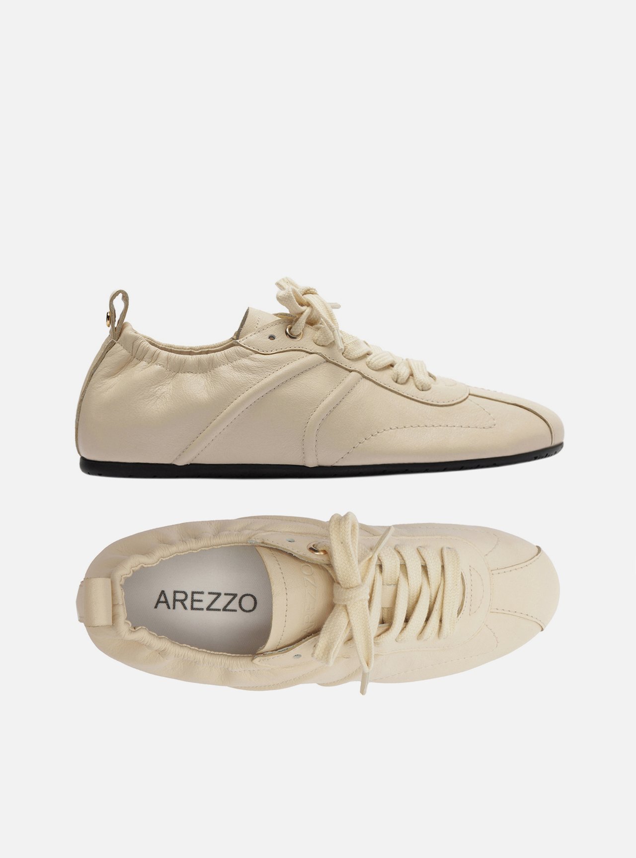 Tênis Off-White Couro Sola Baixa Elástico — foto 5