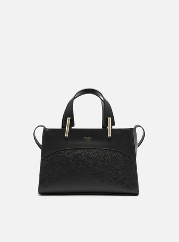 Bolsa Tote Preta Média Alças Metais