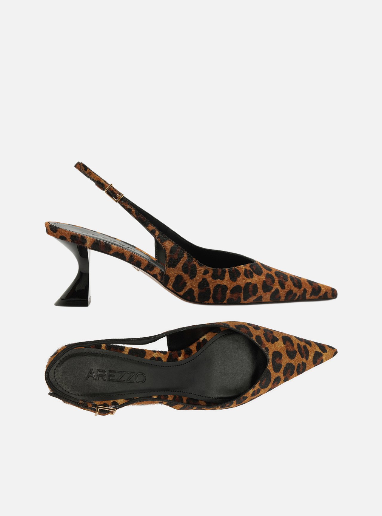 Scarpin Animal Print Salto Geométrico Slingback — foto 5
