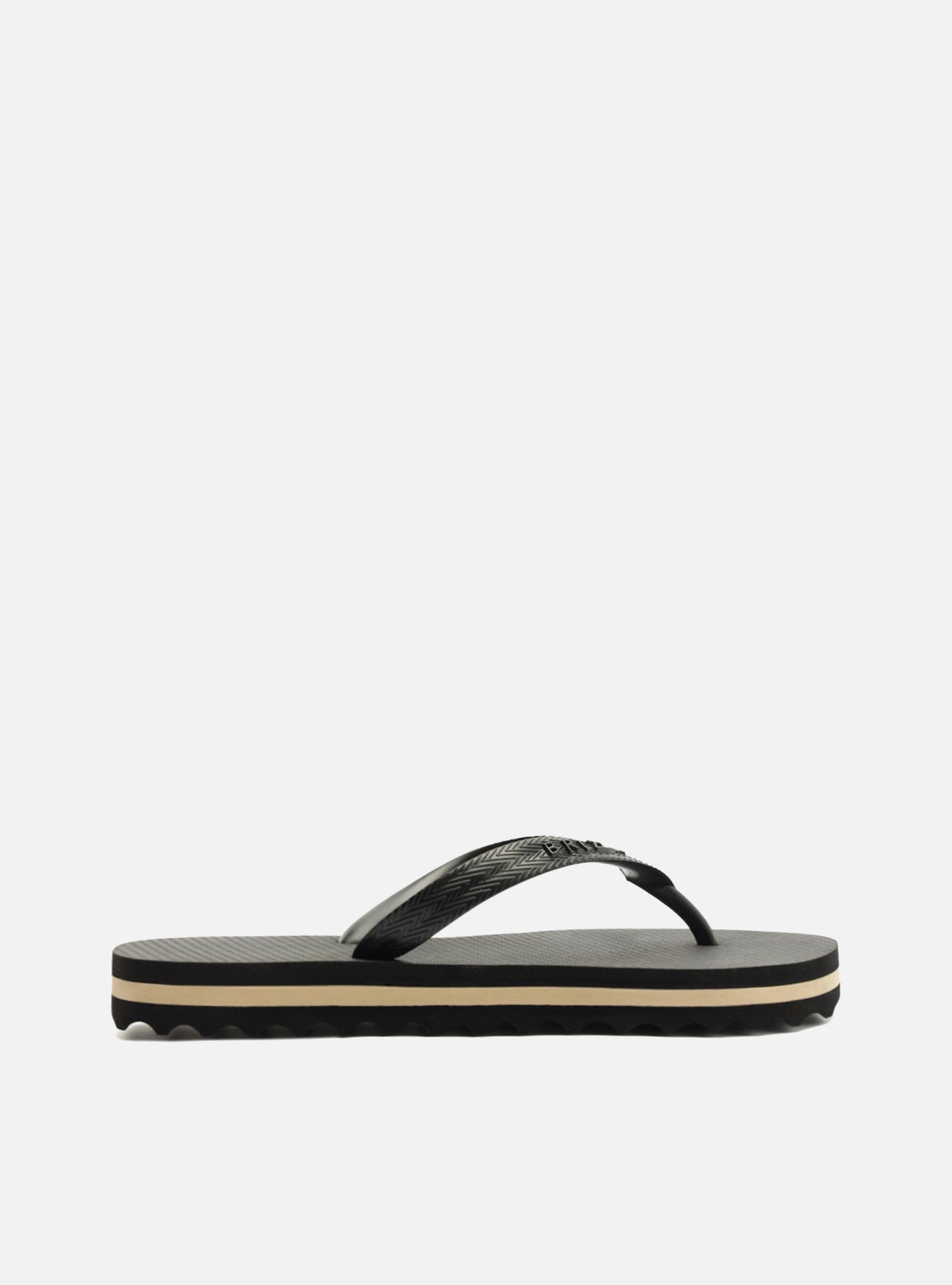 Chinelo de Dedo Preto Flatform Tiras Brizza — foto 1