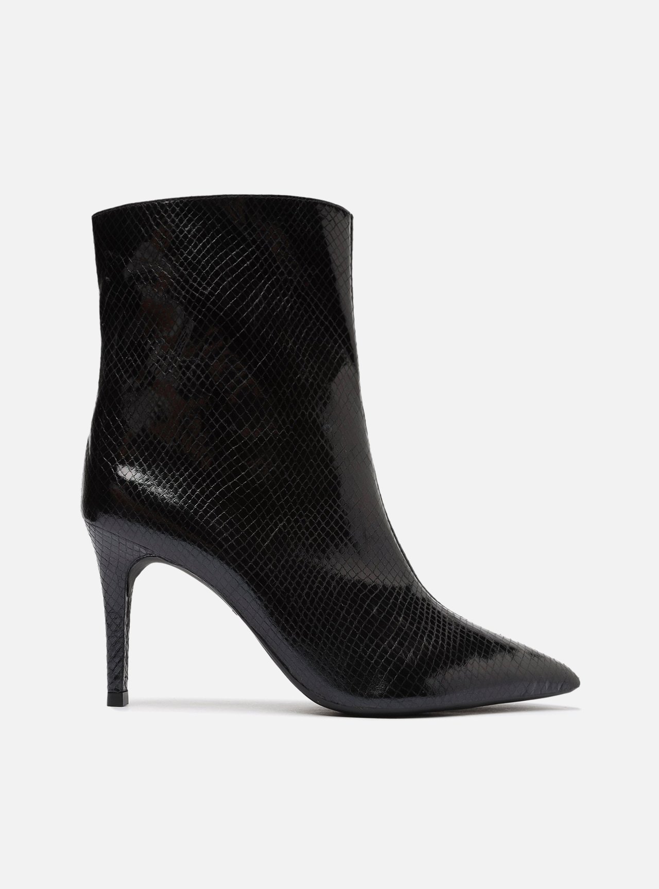 Bota Preta Snake Cano Médio Salto Fino — foto 1