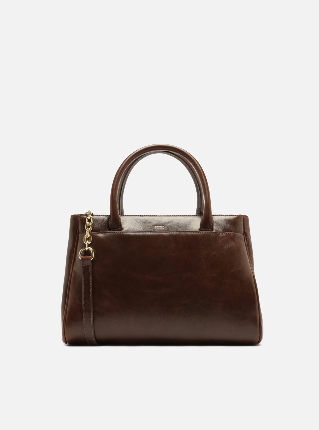 Bolsa Tote Marrom Couro Média Corrente — foto 3