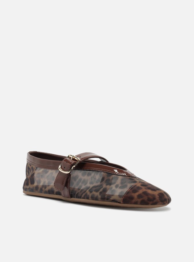 Sapatilha Animal Print Tela Fivela