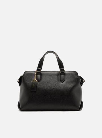Arezzo — Bolsa Tote Preta Média Tag Básica