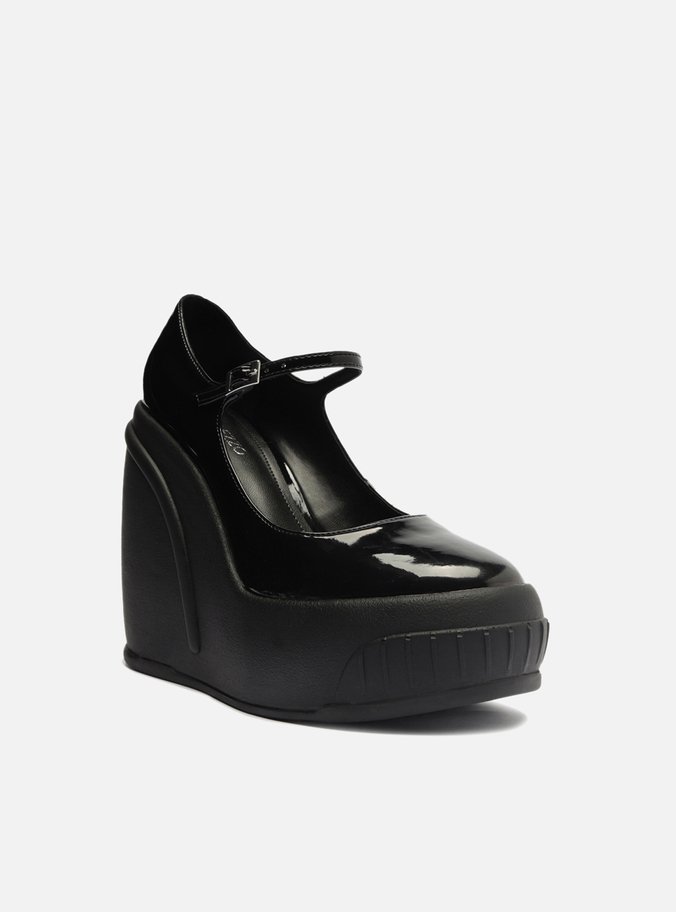 Sapato Boneca Preto Verniz Plataforma Bold