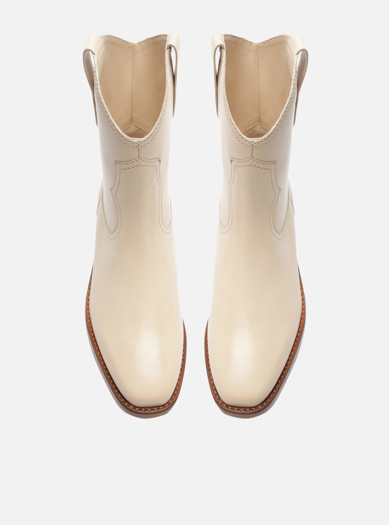 Bota Off-White Couro Cano Curto Western Alicia — foto 5