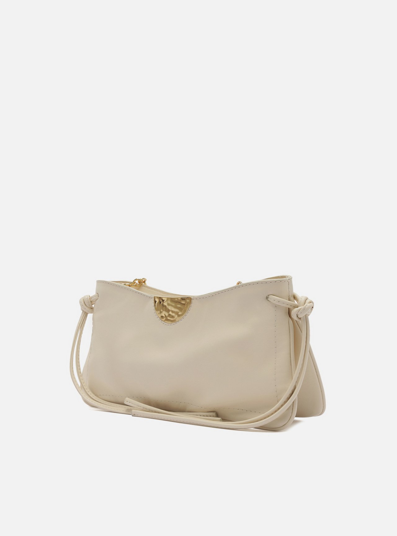 Bolsa Shoulder Branca Couro Grande Corrente — foto 2