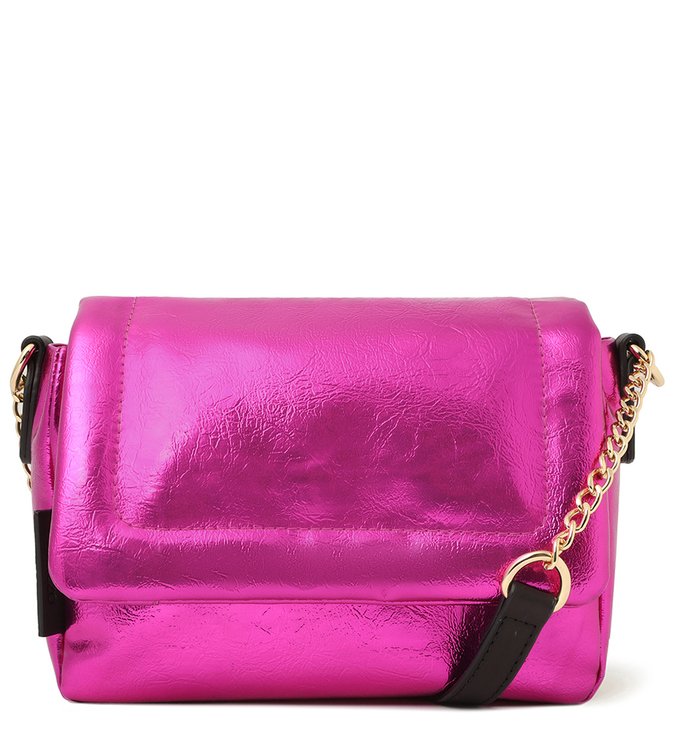 Bolsa Tiracolo Metalizada Rosa Vicky