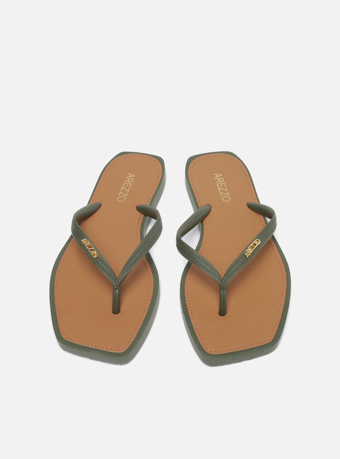 Chinelo de Dedo Verde Bico Quadrado Brizza
