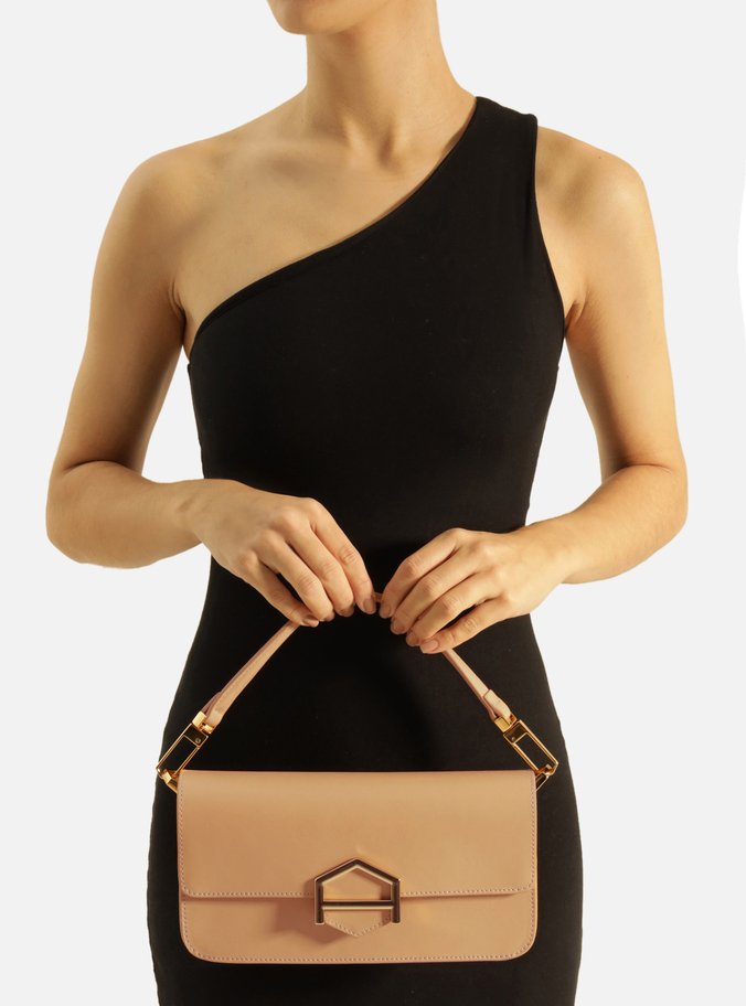 Bolsa Tiracolo Nude Couro A001 Média