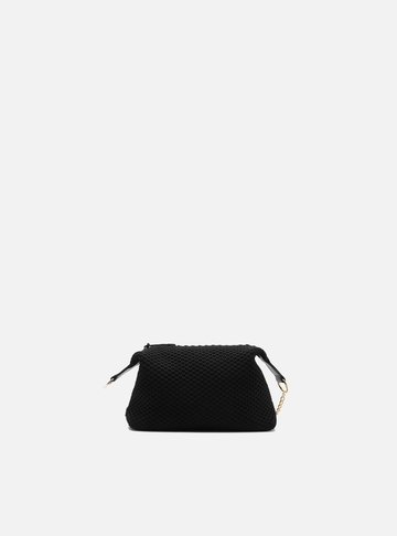 Arezzo — Bolsa Tiracolo Preto Knit Pequena Brizza