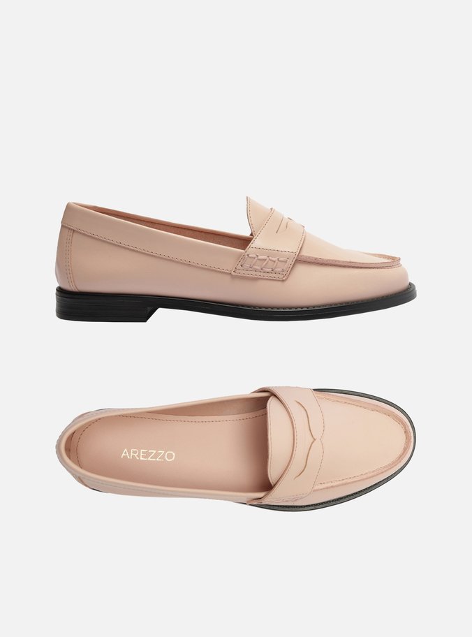 Mocassim Rosa Couro Bico Redondo Tira