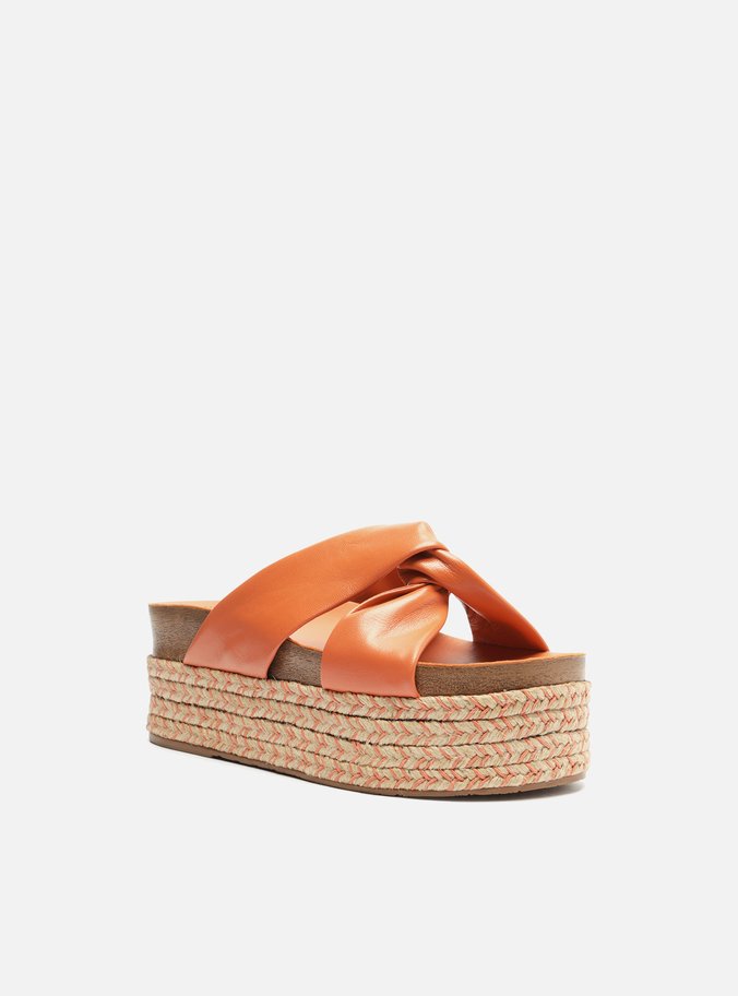 Sandália Flatform Nó Laranja
