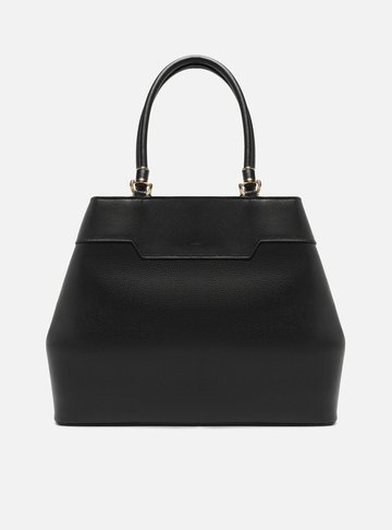 Bolsa Hobo Preta Couro Grande Recorte