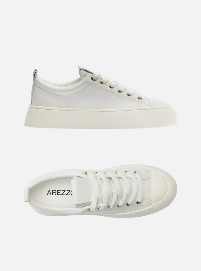 Tênis Branco Couro Amarração Casual