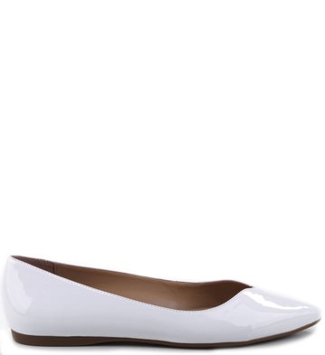 Sapatilha Verniz Recorte Branca