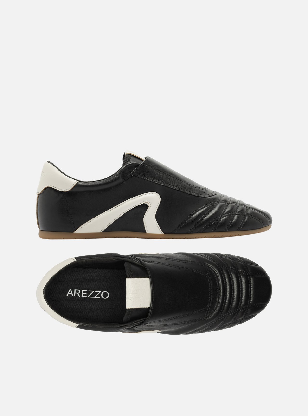 Tênis Slip On Preto Couro Chuteira Branco — foto 5