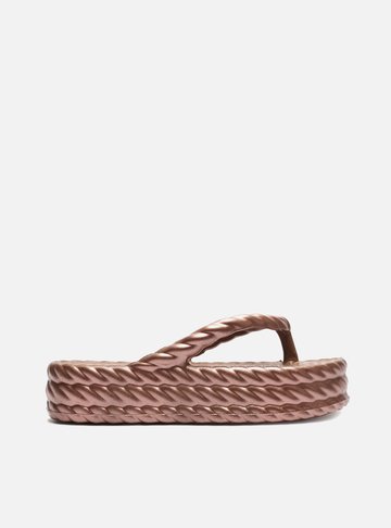 Sandália Marrom Metal Flatform Marrocos Mid