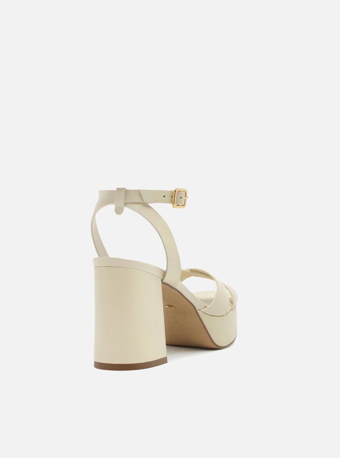 Sandália Off-White Salto Meia Pata Bloco