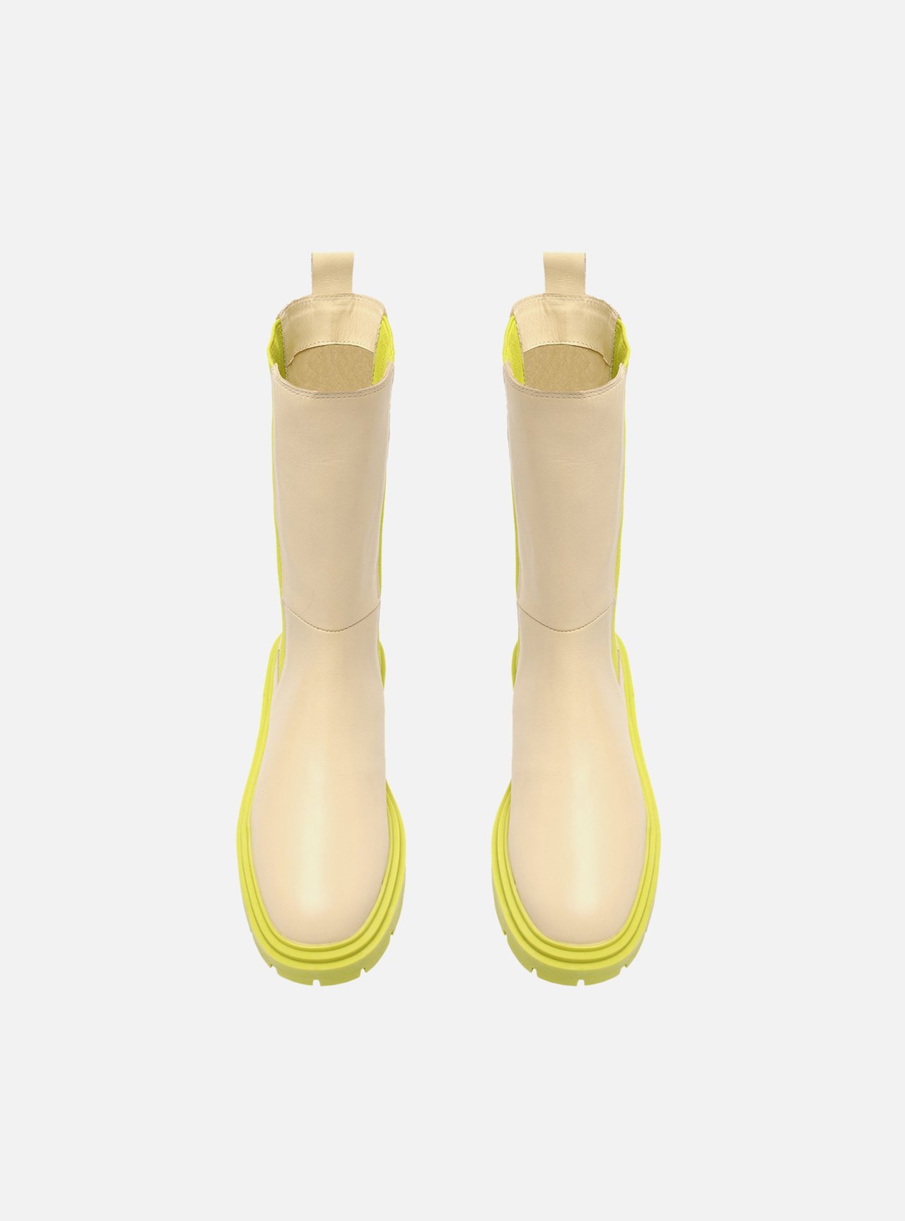 Bota Off-White Couro Cano Médio Tratorada Verde — foto 5