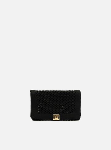 Bolsa Clutch Crochê Preto Pequena