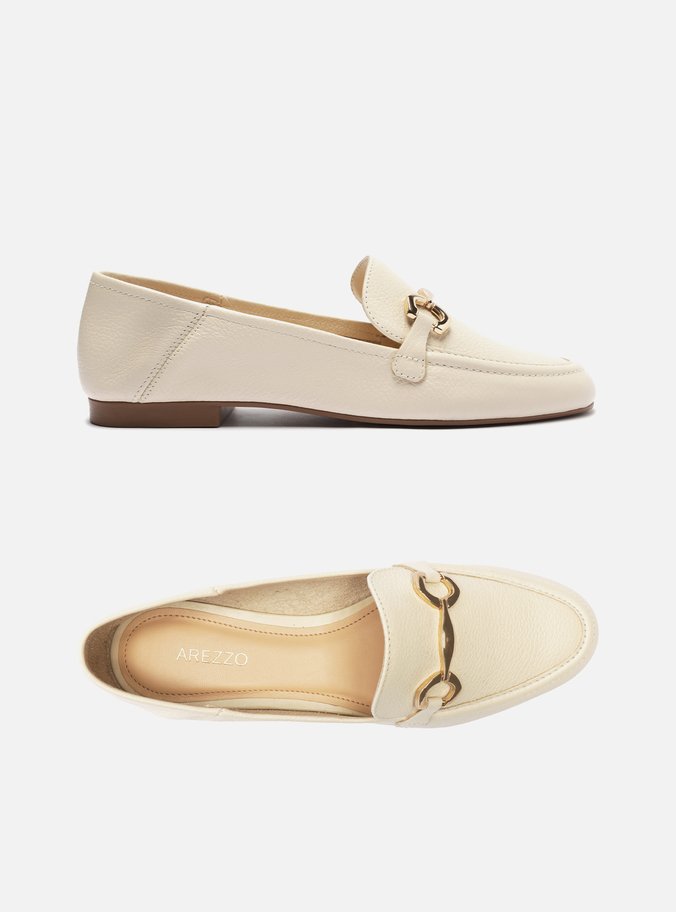 Mocassim Off-White Bridão Metálico Luma