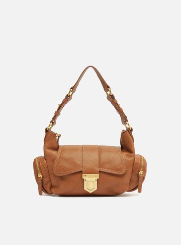 Bolsa Tiracolo Marrom Couro Média Bolsos