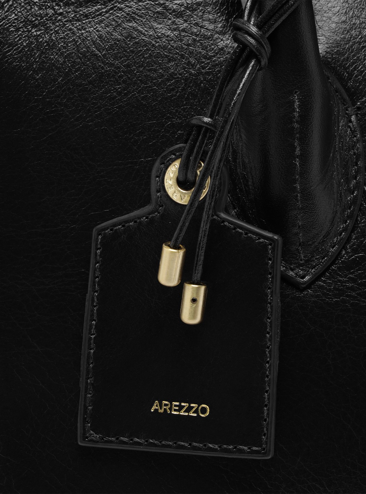 Bolsa Tote Preta Couro Grande Encaixe Metal — foto 6