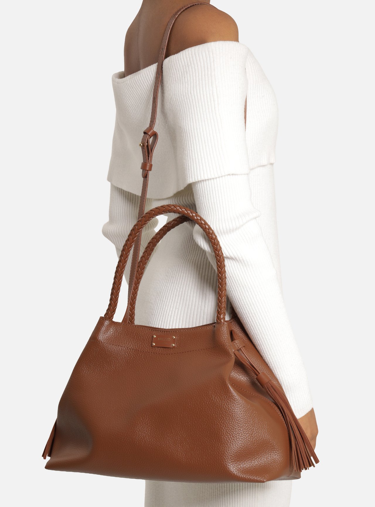 Bolsa Tote Marrom Grande Tressê — foto 6